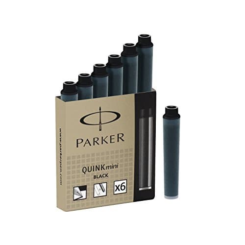 Parker Quink Ink Mini Cartridges, Black, Box of 6 (S0767220) by Parker