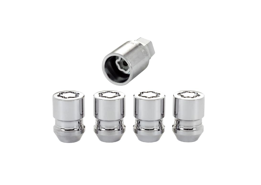 McGard 24154 Chrome Cone Seat Wheel Locks (M12 x 1.25 Thread Size) - 4 Locks / 1 Key