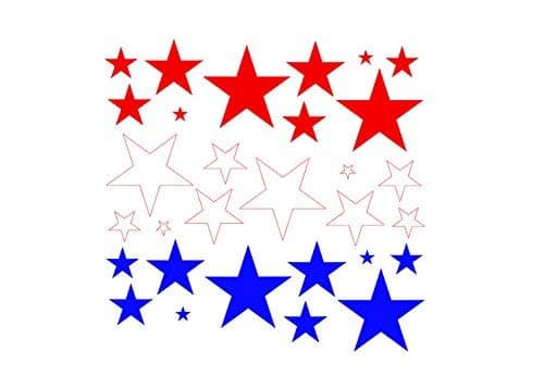 Red White Blue Stars Set of 30 4th of July Decor Memorial Day Decorations 4th of July Party America Vinyl Decor Vinyl Wall Decals American Star Stickers Memorial Day Party