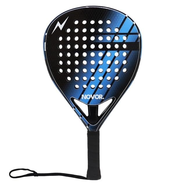 Evolve Carbon Fiber Padel Racket - Durability - Power - Control - Pro Teardrop shape - EVA Foam Core - Light Weight at 350/360g - Free Case Included