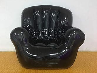 Inflatable chair sofa/lazy transparent portable cushion stool/portable single inflatable sofa outdoors,Black sofa repair kit