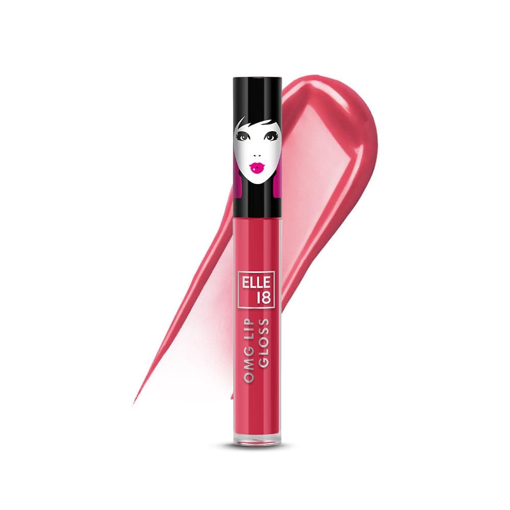Elle 18 OMG Lip Gloss, Glossy Finish, Peachy Pie, Non-sticky Formula, Light-weight, Moisturising, Infused with Rapeseed and Jojoba Oil, Full Coverage| 2.5ml