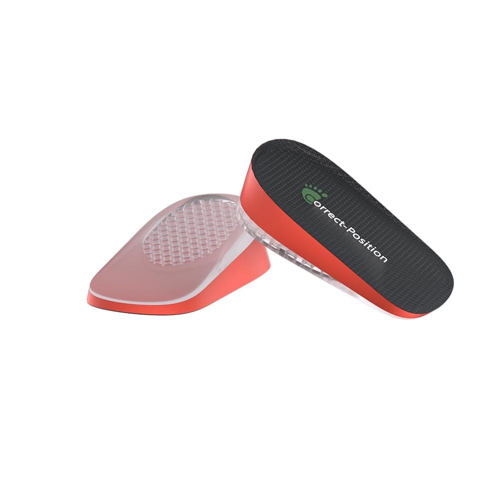Correct-Position Height Increase Insoles, Heel Cushion Inserts, Heel Lift Inserts for Leg Length Discrepancies (Orange, 1" Height)