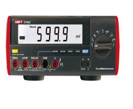 UNI-T UT803 100kHz True RMS Bench Type Digital Multimeter With RS232C USB Interface, LCD Backlight Display, Data Hold, Auto-Ranging