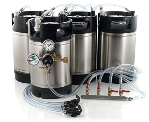 3 Gallon Ball Lock Keg System w/Picnic Faucets, 4 New AIH Kegs #9
