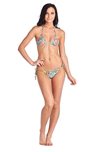 Trina Turk Womens Top Swimsuit Tri Bra Slider Coral Reef Multi Color