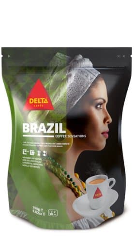 DeltaGround Roasted Coffee from BRAZIL for Espresso Machine or Bag 250g