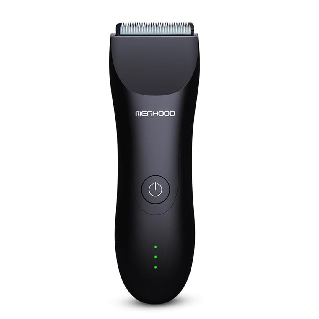 MENHOOD Men's Waterproof Cordless Grooming Trimmer For Men, Suitable For Beard, Body Private Part Shaving, Head And Pubic Hair, 90Min (Black)