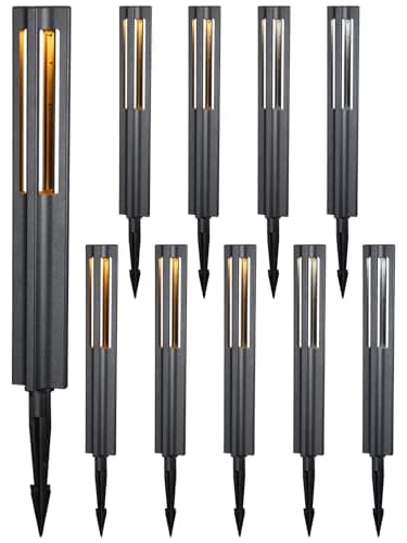 LEONLITE 5CCT 10-Pack Low Voltage Landscape Pathway Lights, Update 1800K2700K3000K4000K5000K Selectable, LED Bollard Path Light, 3W Outdoor Landscape Lighting for Driveway, Aluminum, 12-24V, ETL, IP65