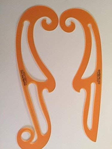 Set of 2 French Ship Curves Curve Drawing Drafting Template Stencil - Fashion Garment Tailoring Sewing Dressmaking Design