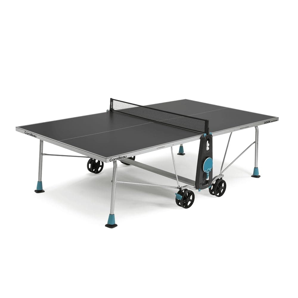 200X Outdoor Table Tennis Table - Foldable - Weatherproof - Ping Pong Table with 5 mm Melamine Resin Top -Durable - Rollable - Blue or Grey