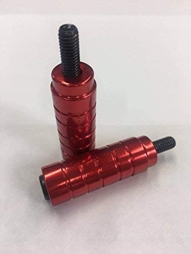 STUNT SCOOTER PEGS WITH HARDENED STEEL AXLE BOLTS (12.9) PAIR (RED)