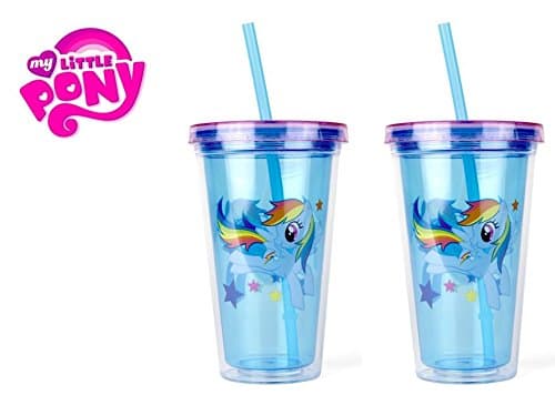 My Little Pony Tumbler - Set of 2 - BPA FREE - for milk, water or juice by Mad Fun Toys (16.5 oz)