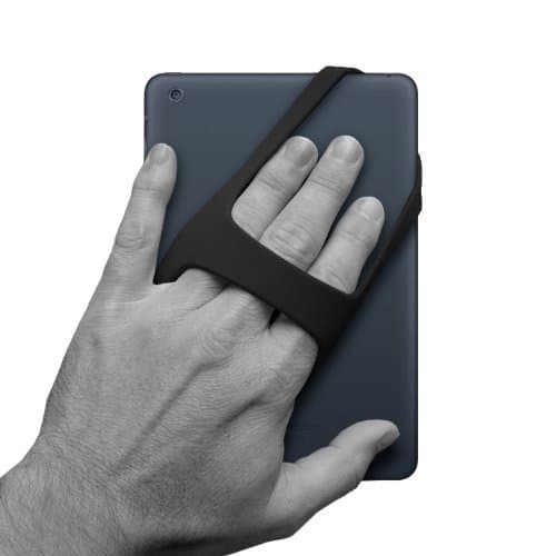 Padlette Grip for iPad Mini Compatible with Kindle Paperwhite, Fire or Any Tablet or e-Reader with Screens 8 inches or Smaller. (D2 Black)