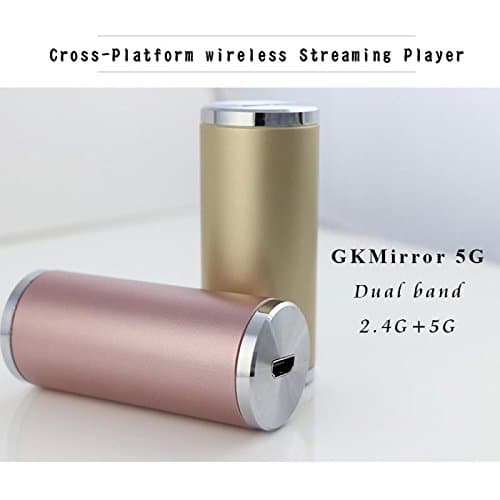 【GKMirror 5G】 Ezcast 5G WiFi Display Dongle Digital HDMI Streamer HD Media Chrome Cast for YouTube Airplay Miracast (Rose Gold)
