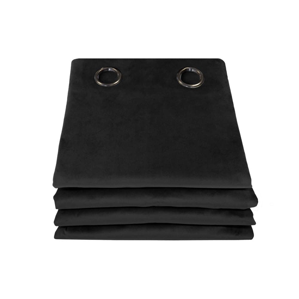Moondream DecibelControl™ 3-in-1 Soundproof Curtain | Noise Reduction | Thermal Insulation | 100% Blackout | Patented Technology | Velvet | Grommet | 52" W x 63" L | Black - Deep Black MC710