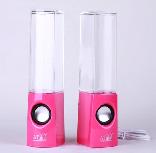 US seller NEW in HOT PINK Atake Music Fountain Mini Amplifier Dancing Water Speakers I-station7 Apple Speakers