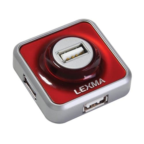 USB 2.0 4-Port Hub, Red (HB04-RD)