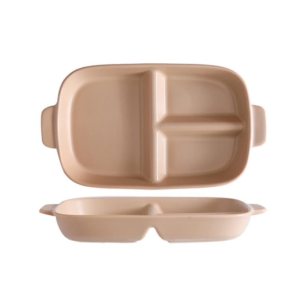 OnePinePorcelain Diet Dinner 3 Compartment Plate, Portion Control Plates, Divided Dinner Plates for Adults