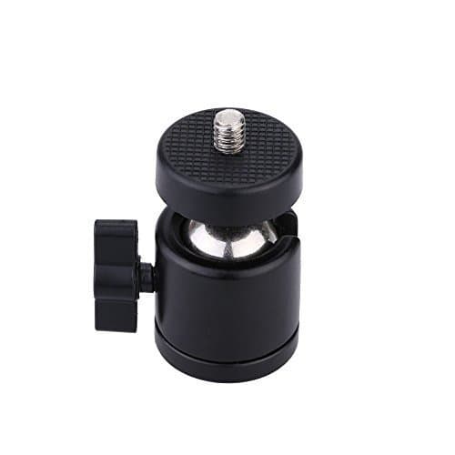 AKOAK 1/4" Swivel Mini Ball Head Screw Tripod Mount for DSLR Camera Camcorder Light Bracket, Pack of 1
