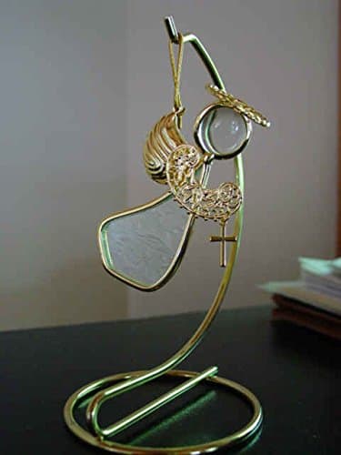 Puprle Angel Ornament with Heart Charm with 5inch Stand