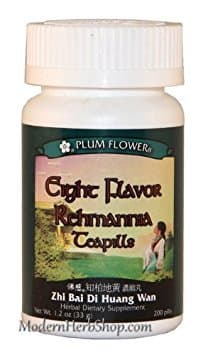 Plum Flower Eight Flavor Rehmannia (Zhi Bai Di Huang Wan), 200 ct,