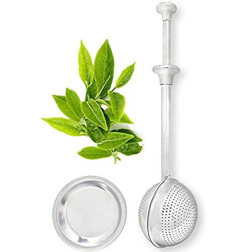 Tea Infuser With Saucer Stainless Steel Tea Ball is Perfect for Teapot, Mug, Bottle, Cup, Glass, and Travel Set Accessory By NOVART