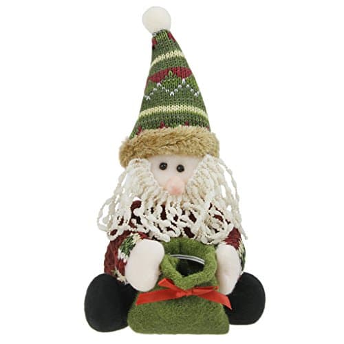 MioCloth Christmas Holiday Decor Plush Shelf Sitter Sitting Snowman Santa Claus Deer Gift Cute Doll Toy Craft for Kids