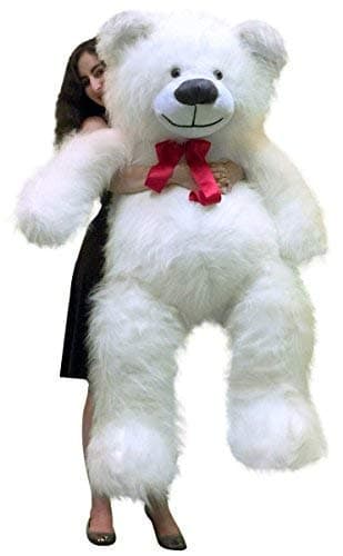 Big Plush Valentine's Day 5 Foot Giant White Teddy Bear 60 Inch Soft Made in USA