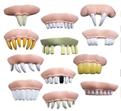 Fun Fake Teeth Rotten Dentures * Set of 12 Fun Creepy Dentures