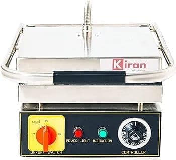 KIRAN ENTERPRISES Kiran Premium Range 4 Slice Sandwich Griller For Hotels And Restaurants, 2500 Watts, White