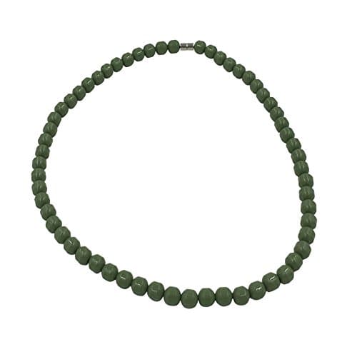 Power IonicsHandmade Natural Stone Choker Necklace for women and Men, Green Tourmaline 8mm Beads, Stretchable 50cm Magnetic Clasp