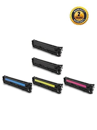 5 PACKS CB540A/CB541A/CB542A/CB543A Toner Cartridge Compatible for Color LaserJet CP1215 CP1518NI CP1515N CM1312NFI CM1312 MFP by Raink (2Black, Cyan, Yellow, Magenta)