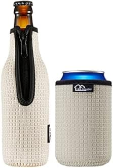 WK IEASON Beer Bottle Sleeve Insulators 12oz 330ml Standard Beer Bottle Cooler Covers Zip-up Bottle Jacket 12OZ Standard Can Sleeves Coolie Neoprene Insulator (Grey)
