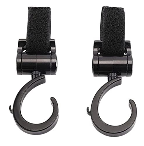 Stroller Hook, 2 Pack Set, Black, These Multi-Purpose Stroller Hooks, Are Great Accessories for Mommy When in A shopping Mall, Picnic, Backstreet, Jogging Park, Grate For Hanging Diaper Bags, Shopping
