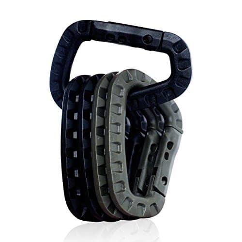 Tactical Carabiner Keychain,Plastic D-rings steel lightweight Hard Polymer Spring Snap Gear Clip Utility Hooks Strong Hanging Buckle For Tactical Quickdraw, Travel Backpack, Outdoor Bottle Holder