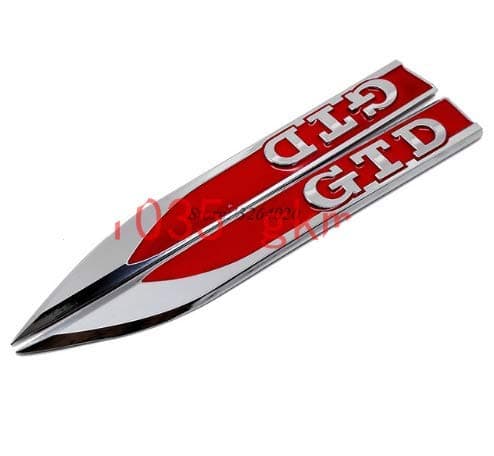 shanze Chrome Side Wing Fender Badge for VW GTI Golf 7 6 5 MK4 MK5 MK6 MK7 V VI VII Polo (Silvery)