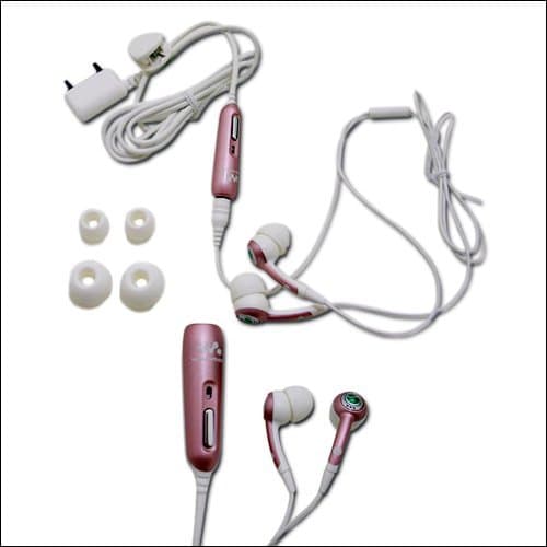 Sony Ericsson Original HPM-70 Stereo Headset/Pink and White