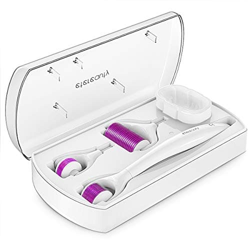 Derma Roller, Microneedling Skin Rollers, Micro Needle facial roller.25mm - 240/600/1200 needles for face and body Includes Free Strong Case