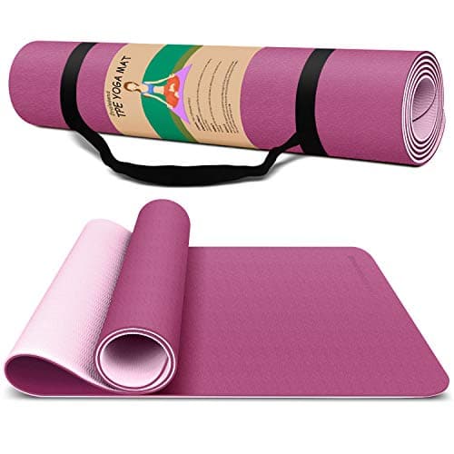 Dralegend Yoga Mat Exercise Fitness Mat - High Density Non-Slip Workout Mat for Yoga, Pilates & Exercises, Anti - Tear, Sweat - Proof, Classic 1/4 Inch