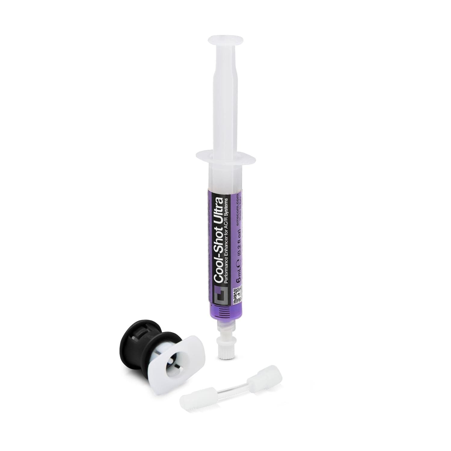 ERRECOM Cool-Shot Ultra Car Air Conditioner Restore Original Efficiency Additive 6ml Syringe with R134a Adapter