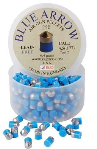 Skenco Blue Arrow .177 Cal, 6.4 Grains, Pointed, Lead-Free, 250ct