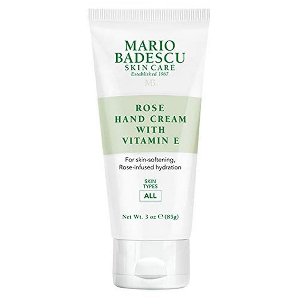 Mario Badescu Rose Hand Cream with Vitamin E for Men and Women, Non-Greasy, Light and Fast-Absorbing Hand Cream for Dry Cracked Hands, Ideal for All Skin Types, 3 Oz