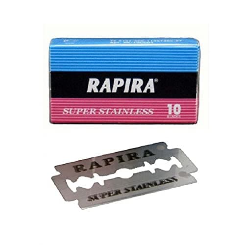10 Rapira Super Stainless DE Blade, 1 pack of 10 (10 blades)