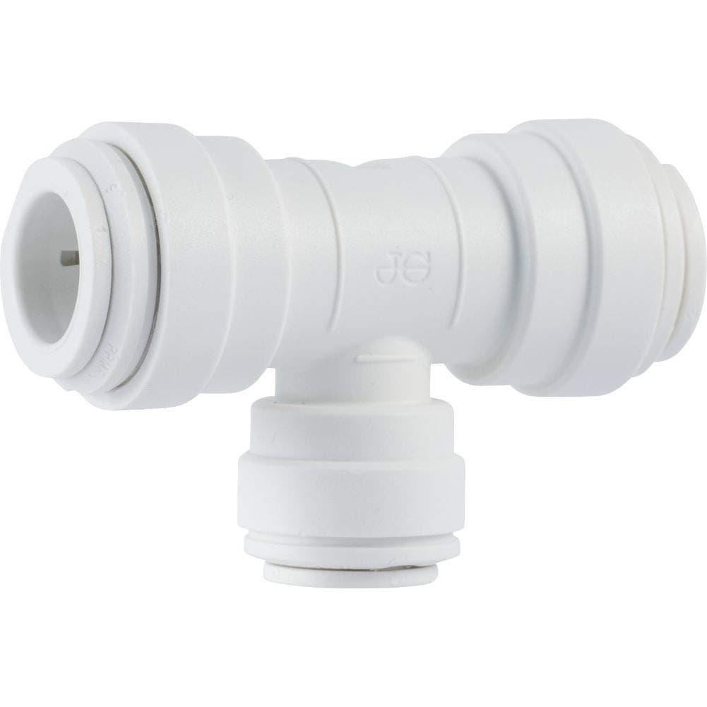 Speedfit 3/8 Inch x 3/8 Inch x 1/4 Inch OD Reducing Tee, Push to Connect Plastic Plumbing Fitting, PP30121208WP