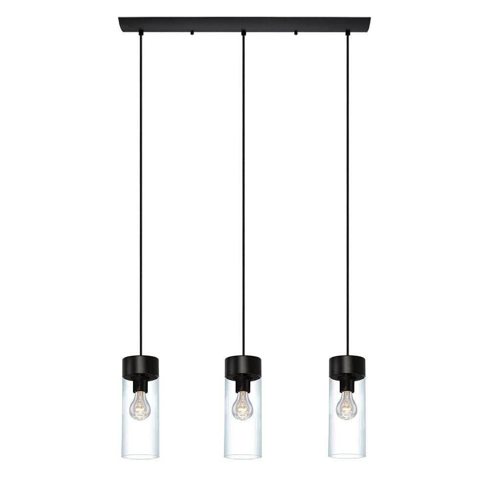 EGLO Lighting 202128A Three Light Linear Pendant, Matte Black, 72.00x27.88x4.38