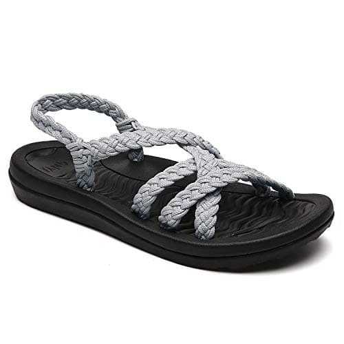 MEGNYA Women's Comfortable Flat Walking Sandals with Arch Support Waterproof for Walking/Hiking/Travel/Wedding/Water Spot/Beach. 19ZDME02-W18-6