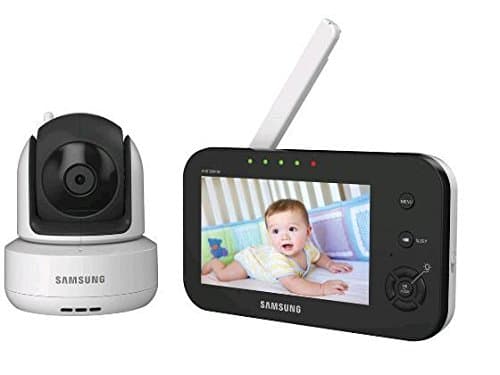 Samsung SEW-3041W Brilliant View Baby Monitoring System IR Night Vision PTZ, White, 4.3 Inch