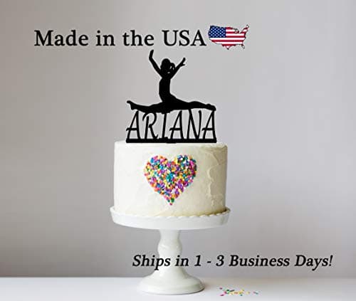 Splits Gymnast Cake Topper with Keepsake Base, Gymnastics Decor, Cake Topper, Female Gymnasts, Cheerleading, Cheer, Birthday Party, Cake Decoration