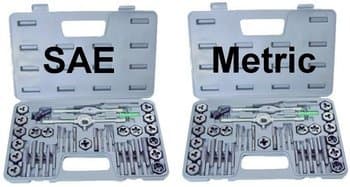80 Piece Tap and Die Sets Both SAE & Metric - Two Cases